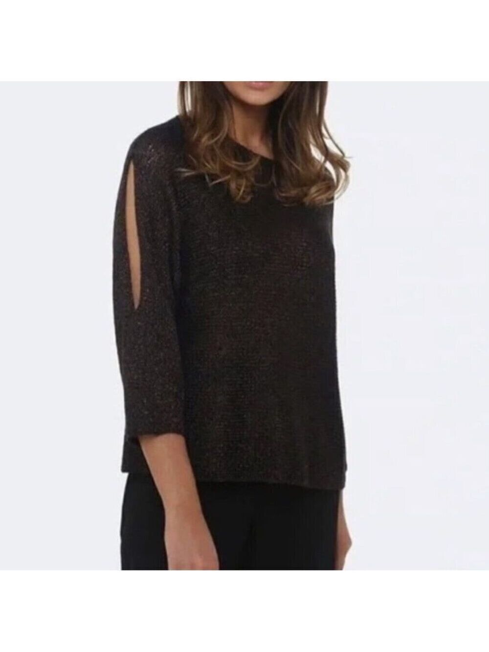 Eileen Fisher Organic Linen Blend Split-Sleeve Sweater